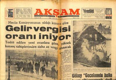 Akşam Gazetesi - 18 Ocak 1963 - Meclis Komisyonu Gelir Vergisi Oranı İniyor GZ99827 - 1
