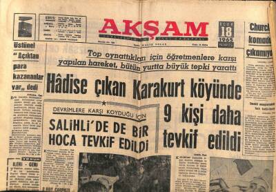 Akşam Gazetesi 18 Ocak 1965 - Salihlide de Bir Hoca Tevkif Edildi GZ87767 - 1