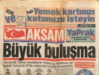 Akşam Gazetesi 18 Şubat 1997 - Çillerin Avrupa Çıkarması - Kartalın Veysel Keyfi GZ122953 - 1