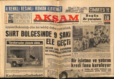Akşam Gazetesi 18 Temmuz 1962 - Siirt Bölgesinde 9 Şaki Ele Geçirildi GZ66226 - 1