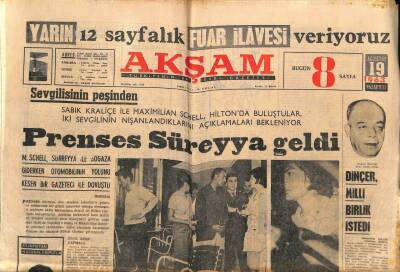 Akşam Gazetesi 19 Ağustos 1963 - Dünyanın En Büyük Sütunbaşı Bulundu GZ76073 - 1