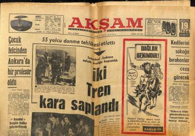 Akşam Gazetesi 19 Aralık 1966 - İspanyada İki Tren Çarpıştı 40 Ölü - Çocuk Felcinden Ankarada Bir Profesör Öldü GZ92934 - 1