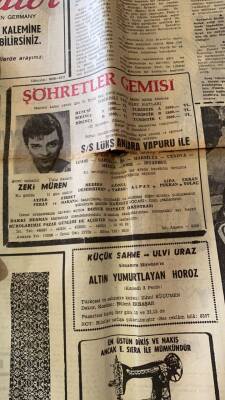 Akşam Gazetesi 19 Eylül 1965 - Şöhret Gemisi Zeki Müren Reklamı GZ92712 - 2