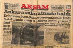 Akşam Gazetesi 19 Haziran 1961 - Ankara Sular Altında Kaldı GZ60533 - 2
