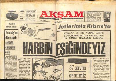 Akşam Gazetesi 19 Kasım 1967 - Erenköyde Dün Sabah Şiddetli Çarpışma Oldu GZ87902 - 1