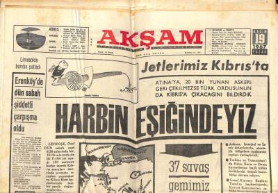 Akşam Gazetesi 19 Kasım 1967 - Grivasın Görevden Alındığı Yalanlandı GZ87901 - 1