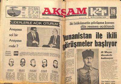 Akşam Gazetesi 19 Mayıs 1966 - Yunanistan İle İkili Görüşmeler Başlıyor GZ82410 - 1