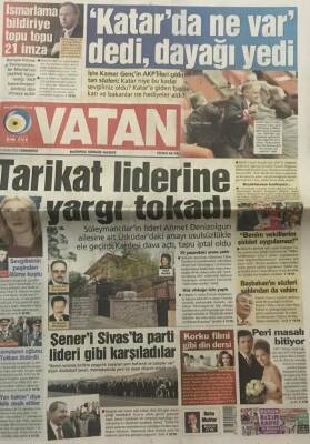Akşam Gazetesi 19 Nisan 2008-Tarikat Liderine Yargı Tokadı GZ45334 - 1
