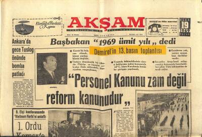 Akşam Gazetesi - 19 Ocak 1969 - Bölükbaşı Dindarlık Gericilik Değildir GZ99638 - 1