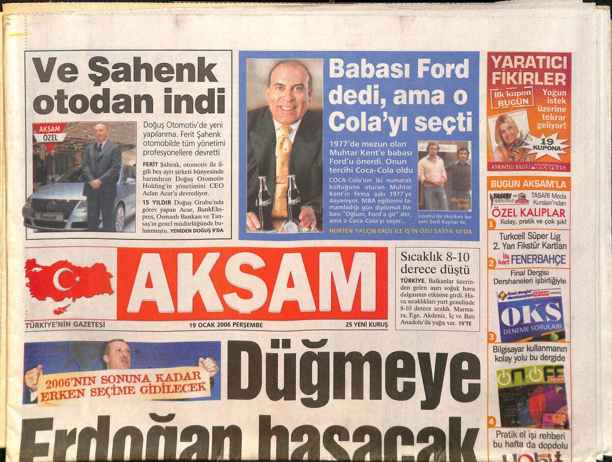 Akşam Gazetesi 19 Ocak 2006 - Tuncer Kılınç: Türbanlı Eşinizi Boşayın - Düğmeye Erdoğan Basacak GZ3397 - 1