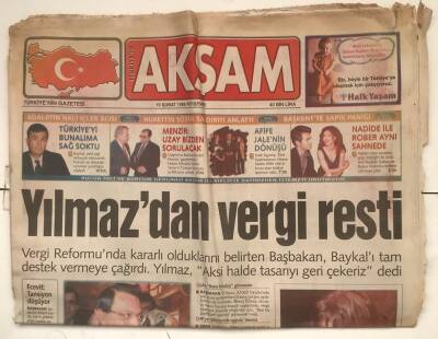 Akşam Gazetesi 19 Şubat 1998 - Gözler Saddama Çevrildi GZ7281 - 2