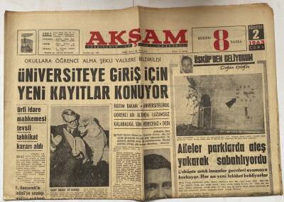Akşam Gazetesi 2 Ağustos 1963 - Aileler Parklarda Ateş Yakarak Sabahlıyordu GZ60651 - 2