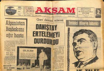 Akşam Gazetesi - 2 Ekim 1966 - Afganistan Başbakanı Ağır Hasta GZ99837 - 1