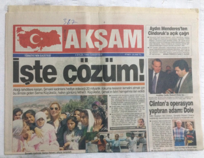 Akşam Gazetesi 2 Eylül 1995 - Galatasarayın Jetonu Çok Geç Düşüyor - GZ17681 - 2