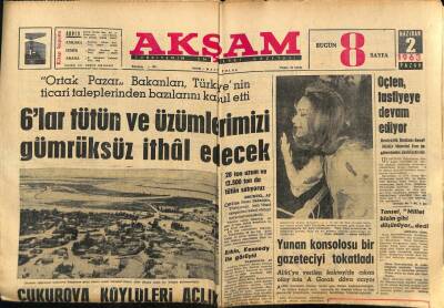 Akşam Gazetesi 2 Haziran 1963 - Çukurova Köylüleri Açlıkla Karşı Karşıya GZ87741 - 1