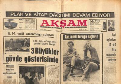 Akşam Gazetesi 2 Haziran 1967 - Seyfi Tatar , Şampiyonluk İçin Bu Gece Dövüşüyor ! GZ115601 - 1
