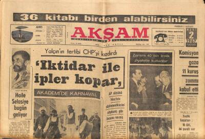 Akşam Gazetesi 2 Mart 1967 - Radyo Ruhsatına Zam Teklifini Bakan Reddetti GZ92430 - 1