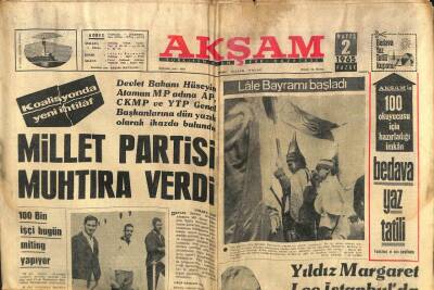 Akşam Gazetesi 2 Mayıs 1965 - Yıldız Margaret Lee İstanbulda GZ102732 - 1