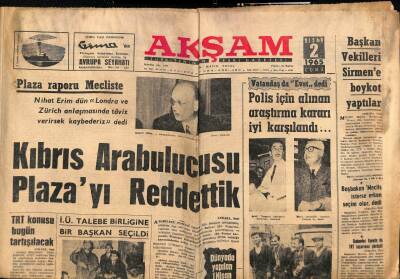 Akşam Gazetesi 2 Nisan 1965 - İnönü Zaferinin 44. Yıldönümü Kutlandı - Maksim Pavyonu Johnnie Ray Reklamı GZ92341 - 1