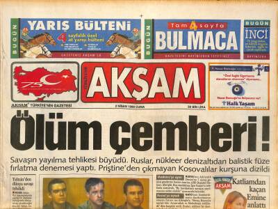 Akşam Gazetesi 2 Nisan 1999 - Mahsun Kırmızıgül İle Hande Ataizi Arasındaki Aşk , Antalyada Alevlendi GZ126618 - 1