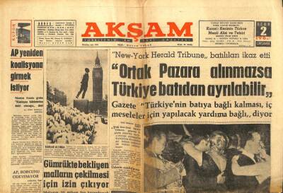 Akşam Gazetesi - 2 Ocak 1963 - Turizm Bankası Lağvediliyor GZ99786 - 1