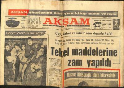 Akşam Gazetesi 2 Şubat 1967 - Nusret Kirişçioğlu Ölüm Hücresinde GZ97649 - 1