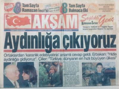 Akşam Gazetesi - 2 Şubat 1997 - Aydınlığa Çıkıyoruz GZ46816 - 1