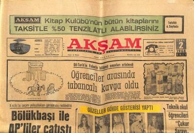 Akşam Gazetesi - 2 Temmuz 1968 - De Gaulle Ezici Bir Zafer Kazandı GZ99714 - 1