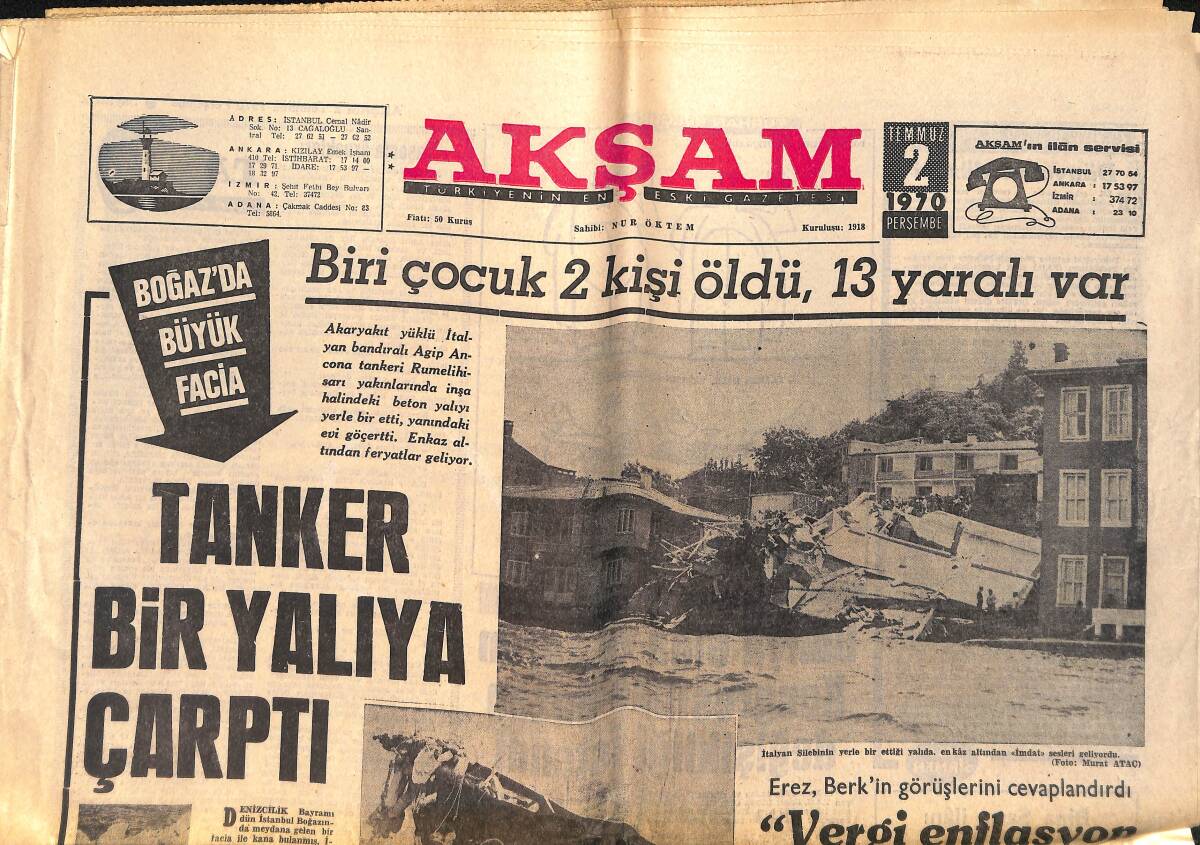 Akşam Gazetesi 2 Temmuz 1970 - Mehmet Ünlü Nişanlandı - Pele Yolda Dansa Başladı GZ156621 - 1