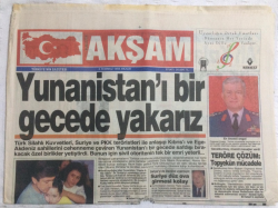 Akşam Gazetesi 2 Temmuz 1995 - Yunanistanı Bir Gecede Yakarız - GZ17659 - 2
