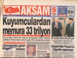 Akşam Gazetesi 20 Ağustos 1996 - Erbakan'dan Büyük Gaf - Çiller, Barzani'yi Uyardı GZ3762 - Gökçekoleksiyon