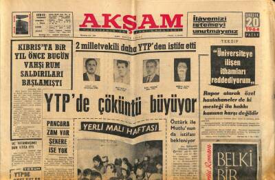 Akşam Gazetesi 20 Aralık 1964 - Barzaniye Giden 500 Bin Mermi Ele Geçti GZ60512 - 2