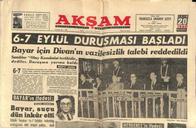 Akşam Gazetesi 20 Ekim 1960 - Bayar İçin Divanın Vazifesizlik Talebi Reddedildi GZ92503 - 1
