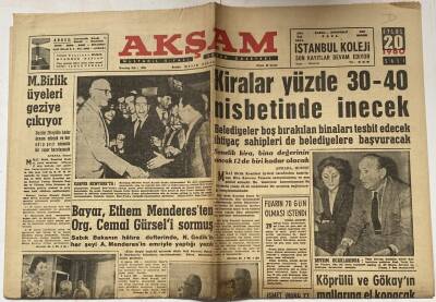 Akşam Gazetesi 20 Eylül 1960 - Bir Uçak Düştü 77 Kişi Öldü GZ60649 - 2
