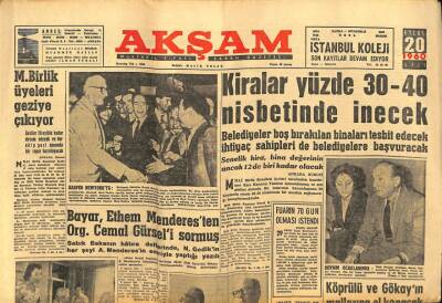 Akşam Gazetesi - 20 Eylül 1960 - Köprülü Ve Gökayın Mallarına El Konacak GZ99657 - 1