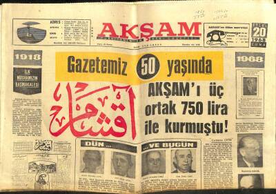 Akşam Gazetesi - 20 Eylül 1968 - Manchester Efsanesinin Ardından Fenerbahçe Yurda Döndü GZ99712 - 1