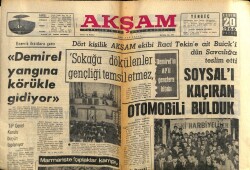 Akşam Gazetesi 20 Kasım 1966 - Demirel Yangına Körükle Gidiyor GZ60600 - 1