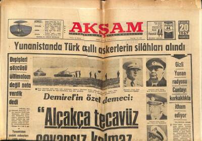 Akşam Gazetesi 20 Kasım 1967 - Kıbrıstaki Top Sesleri Anamurda Yayılıyor GZ87903 - 1