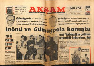Akşam Gazetesi 20 Mart 1963 - Celal Bayar Tahliyeden Sonra İstanbula Gelecek GZ66232 - 2