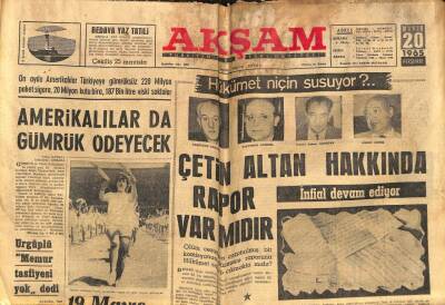 Akşam Gazetesi - 20 Mayıs 1965 - Amerikalılar da Gümrük Ödeyecek GZ99887 - 1