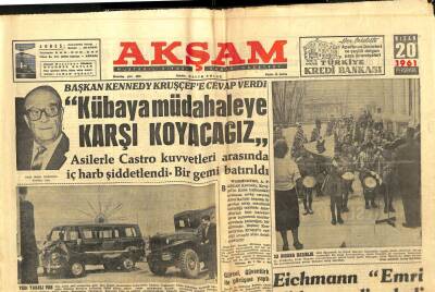 Akşam Gazetesi - 20 Nisan 1961 - Kennedy Kübaya Müdahaleye Karşı Koyacağız GZ99768 - 1