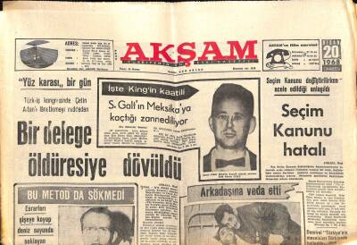 Akşam Gazetesi 20 Nisan 1968 - İşte Kingin Kaatili , S. Galtın Meksikaya Kaçtığı Zannediliyor GZ87684 - 1