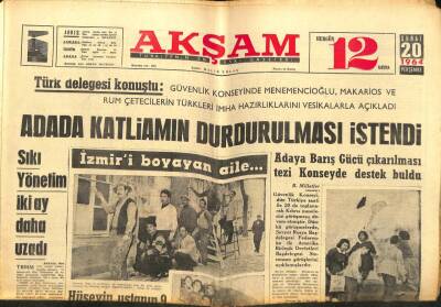 Akşam Gazetesi - 20 Şubat 1964 - Adada Katliamın Durdurulması İstendi GZ99754 - 1