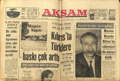 Akşam Gazetesi 20 Şubat 1967 - Kıbrısta Türklere Baskı Çok Arttı GZ97702 - 1
