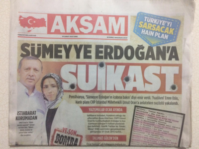 Akşam Gazetesi 20 Şubat 2015 - Sümeyye Erdoğana Suikast GZ27178 - 1