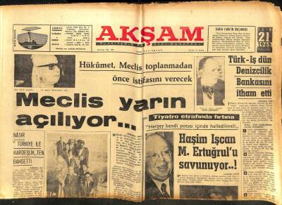 Akşam Gazetesi - 21 Ekim 1965 - Kuyruklu Yıldız Güneşe Çarpacak GZ99920 - 1
