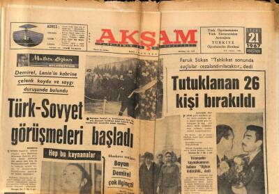 Akşam Gazetesi 21 Eylül 1967 - Türk-Sovyet Görüşmeleri Başladı GZ90099 - 1