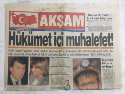 Akşam Gazetesi 21 Eylül 1995 - Aydan Şener 6. Kez Evlendi - GZ17611 - 2