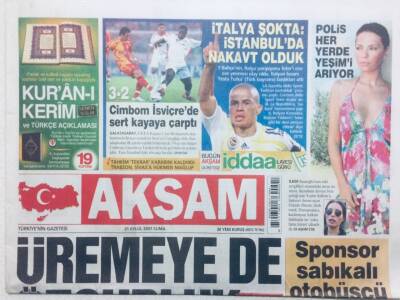 Akşam Gazetesi 21 Eylül 2007 - Polis Her Yerde Yeşim Salkımı Arıyor GZ42898 - 1