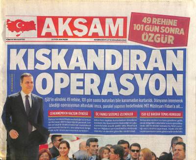 Akşam Gazetesi 21 Eylül 2014 - Işid Militanları Başkonsolosun Kafasına Silah Dayamış GZ106818 - 1